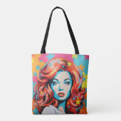 Farbenfrohe Pop Kunst Frau Tasche (Rückseite)