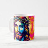 Farbenfrohe Pop Kunst Jesus Tasse! Kaffeetasse (Vorderseite Links)