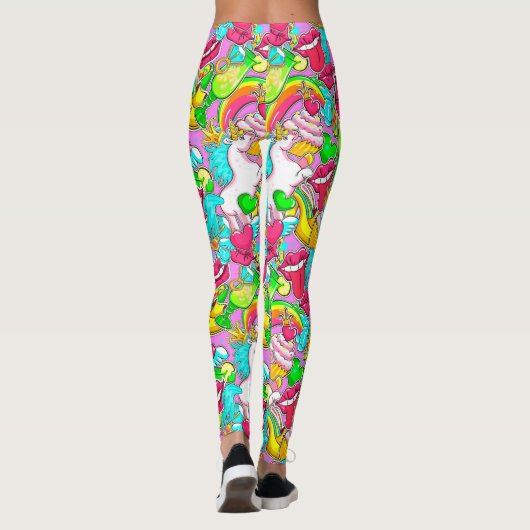 Farbenfrohe Pop Kunst, Kultur Leggings (Rückseite)