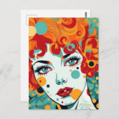 Farbenfrohe Pop Kunst, Kultur Postkarte (Vorne/Hinten)