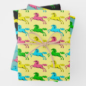 Farbenfrohe Pop Kunst Reitpferde Papier (Beispiel)