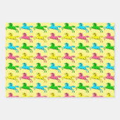 Farbenfrohe Pop Kunst Reitpferde Papier (Vorderseite)
