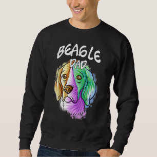 Farbenfrohe Pop Portrait Beagle Hund Vater Vaterta Sweatshirt