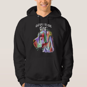 Farbenfrohe Pop Portrait Great Dane Dog Vater Vate Hoodie