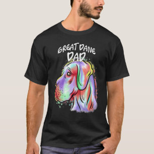 Farbenfrohe Pop Portrait Great Dane Dog Vater Vate T-Shirt
