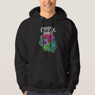 Farbenfrohe Pop Portrait Poodle Dog Mama Muttertag Hoodie