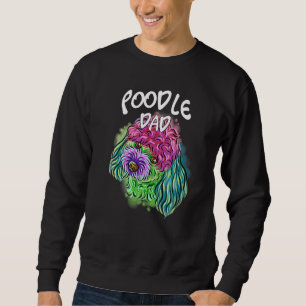 Farbenfrohe Pop Portrait Poodle Dog Vater Vatertag Sweatshirt
