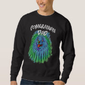Farbenfrohe Pop Portrait Spitz Hund Vater Vater's Sweatshirt (Vorderseite)