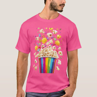Farbenfrohe Popcorn-Eplosion aus dem Rainbow-Bucke T-Shirt