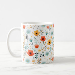 Farbenfrohe Poppies Blumenmuster Kaffeetasse