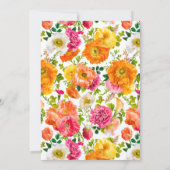 Farbenfrohe Poppies Blumenpaare Polterabend Einladung (Rückseite)