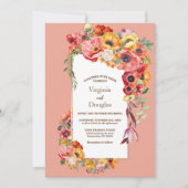 farbenfrohe Poppies Hochzeit Einladung (Vorderseite)