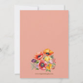 farbenfrohe Poppies Hochzeit Einladung (Rückseite)