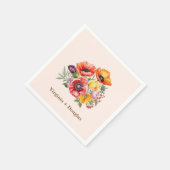 Farbenfrohe Poppies Hochzeiten von Napkins Serviette (Ecke)