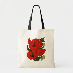 Farbenfrohe Poppies Tragetasche