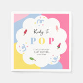 Farbenfrohe Popsicle Ready to Pop Baby Dusche Serviette (Vorderseite)