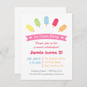 Farbenfrohe Popsim Summer Party Einladungen (Vorne/Hinten)