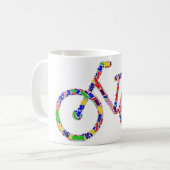 Farbenfrohe Portland Bike Kaffee Cup Tasse (Vorderseite Links)