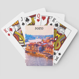 Farbenfrohe Porto Portugal Spielkarten