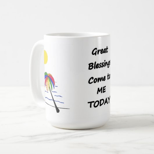 Farbenfrohe positive Segen Kaffeetasse (Vorderseite Links)