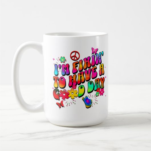 Farbenfrohe Positive Vibes Motivierend für sie Kaffeetasse (Links)