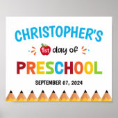 Farbenfrohe Poster zum ersten Schultag (Vorne)