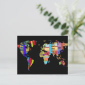 farbenfrohe Postkarte der Welt (Stehend Vorderseite)