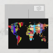 farbenfrohe Postkarte der Welt (Vorne/Hinten)