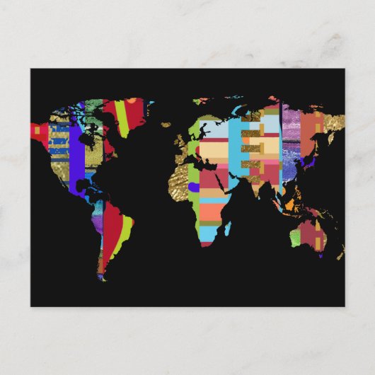 farbenfrohe Postkarte der Welt (Vorderseite)