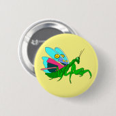 Farbenfrohe Prachtmantis Button (Vorne & Hinten)