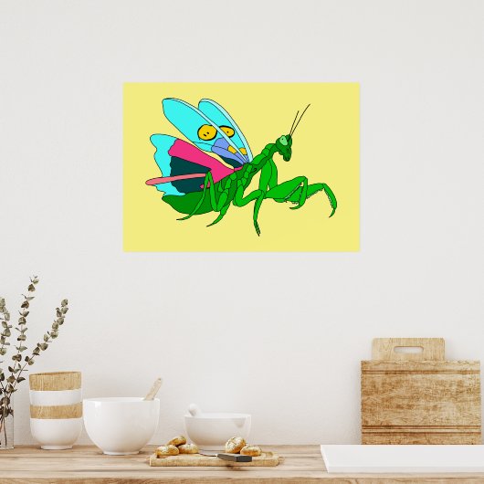 Farbenfrohe Prachtmantis Poster (Küche)