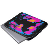 Farbenfrohe Prancing Hochsteppende Silhouette Laptopschutzhülle (Vorne Knopf)