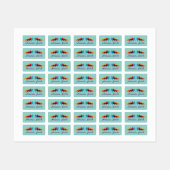 Farbenfrohe Pranzpferde - Designnamensmarken Etiketten (Blatt)