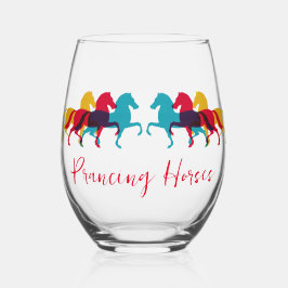 Farbenfrohe Pranzpferde Weinglas Ohne Stiel