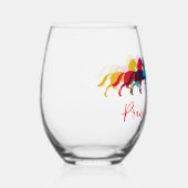 Farbenfrohe Pranzpferde Weinglas Ohne Stiel (Rechts)