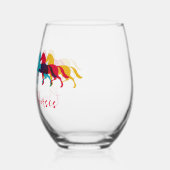 Farbenfrohe Pranzpferde Weinglas Ohne Stiel (Links)