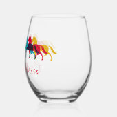 Farbenfrohe Pranzpferde Weinglas Weinglas Ohne Stiel (Links)