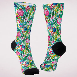 Farbenfrohe Preppy-Weihnachtsdekorationen Socken