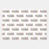 Farbenfrohe Preschool-Lehrerin Geschenkpapier Set (Vorderseite)
