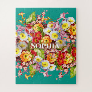 Farbenfrohe Primeln Süße Florale Frühlings-Persona Puzzle