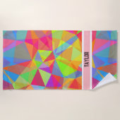 Farbenfrohe Prism Geometric Kaleidoskop Regenbogen Strandtuch (Vorderseite)