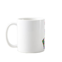 Farbenfrohe Prismen trüben die Tasse des Kaffees