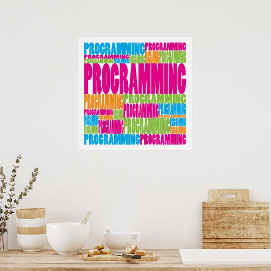 Farbenfrohe Programmierung Poster (Küche)