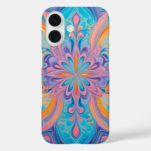 Farbenfrohe Psychedelia Airbrush Art iPhone Case (Rückseite)