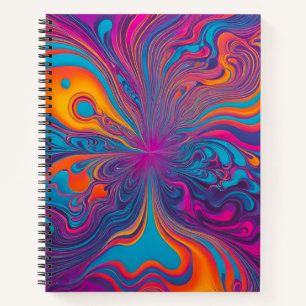 Farbenfrohe Psychedelia Airbrush Art Spiral Notebo Notizblock