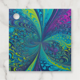 Farbenfrohe Psychedelia Airbrush Kunst-Tags Geschenkanhänger