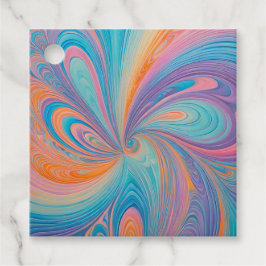 Farbenfrohe Psychedelia Airbrush Kunst-Tags Geschenkanhänger
