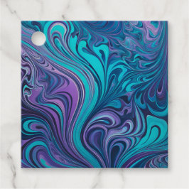 Farbenfrohe Psychedelia Airbrush Kunst-Tags Geschenkanhänger