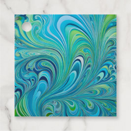 Farbenfrohe Psychedelia Airbrush Kunst-Tags Geschenkanhänger