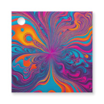 Farbenfrohe Psychedelia Airbrush Kunst-Tags